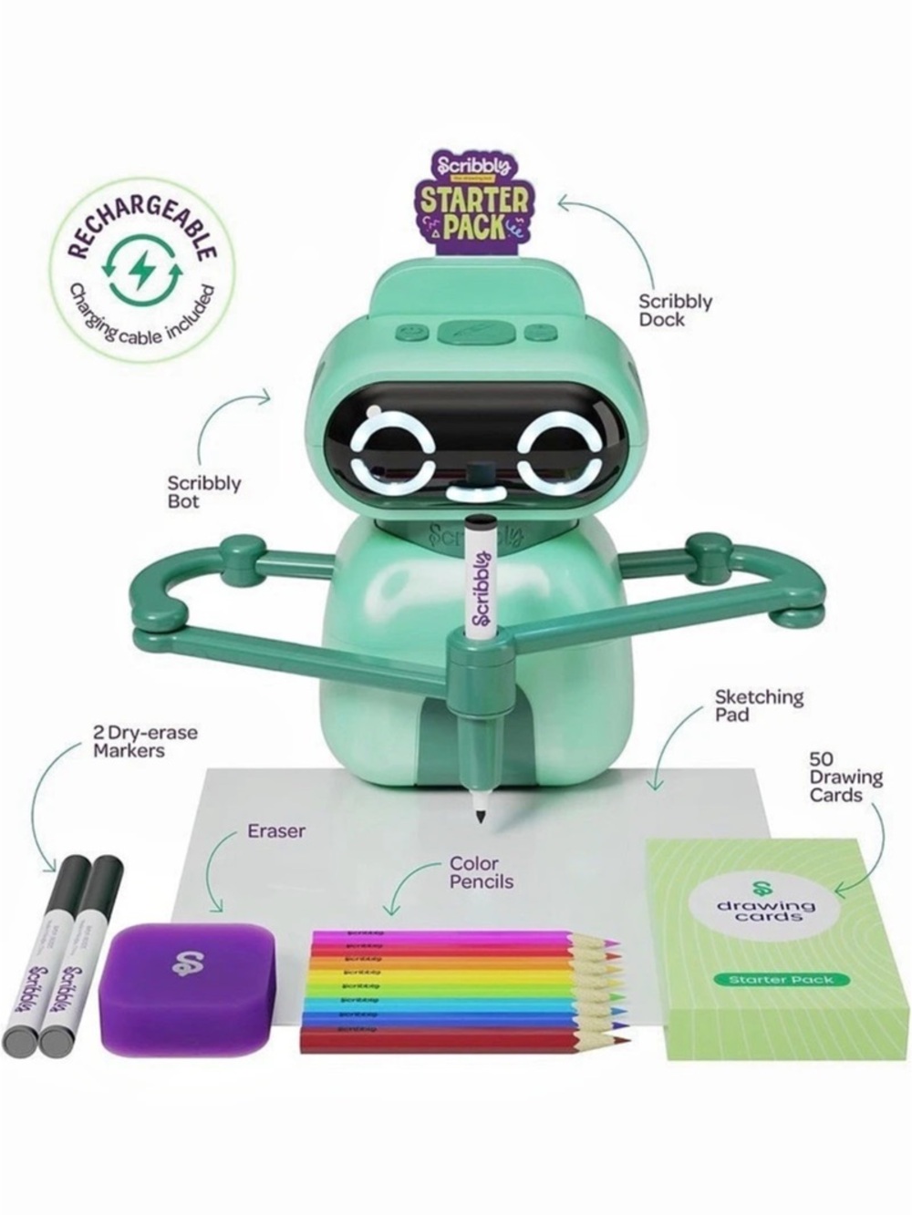 Scribbly Drawing Robot Learning Toy NWT